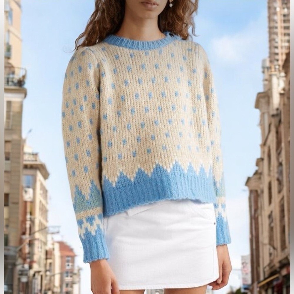 LoveShackFancy Alpaca blend Fair Isle Rosie sweater NWT - Picture 2 of 12